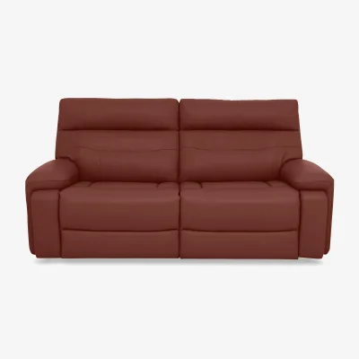 Furniture Village Cinemax Leather 3 Seater Power Recliner Sofa with Power Headrests - Natural Redmaple