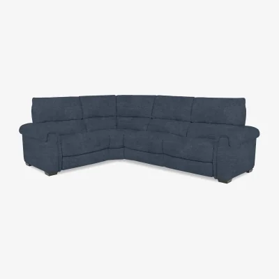 Furniture Village Nixon Fabric Left Hand Facing Corner Power Recliner Sofa - Silverish Blue