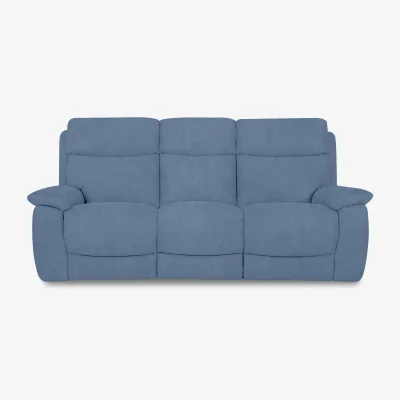 Furniture Village Echo Fabric 3 Seater Power Recliner Sofa - Silverish Blue