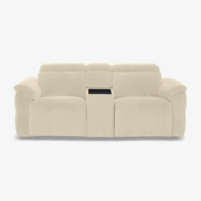 Furniture Village Dolomite 2 Seater Fabric Power Recliner Sofa with Power Headrests and Console