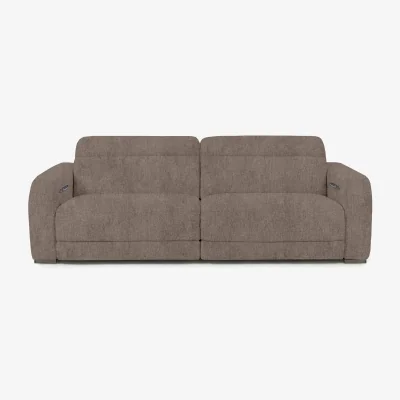 Furniture Village Edison Large Fabric 3 Seater Power Recliner Sofa with Power Headrests and Lights