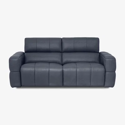 Furniture Village Cube Leather 3 Seater Power Recliner Sofa with Power Headrests - Lavender