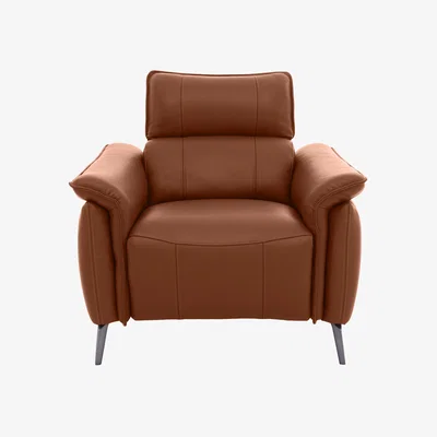 Furniture Village Jude Leather Power Recliner Chair with Power Headrest, Power Lumbar and Heated Seat - Montana Butterscotch