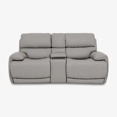 Furniture Village Link Fabric 2 Seater Power Recliner Sofa with Power Headrests and Cupholders - Wild Dove