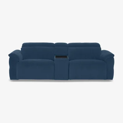 Furniture Village Dolomite 3 Seater Fabric Power Recliner Sofa with Power Headrests and Console