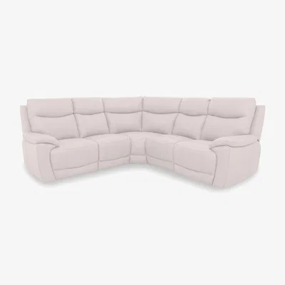 Furniture Village Sloane Leather Large Power Recliner Corner Sofa - Cotton