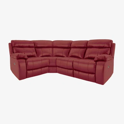 Furniture Village Moreno Small BV Leather Power Recliner Left Hand Facing Corner Sofa with Power Headrests