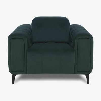 Furniture Village Elphaba Fabric Recliner Chair with Power Recliner with Storage Arms - Bottle Green
