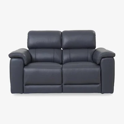 Furniture Village Genius Leather 2 Seater Power Recliner Sofa with Power Headrests and Bluetooth Speakers - Lavender