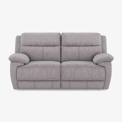 Furniture Village Touch 2 Seater Heavy Duty Fabric Manual Recliner Sofa - R27 Pewter