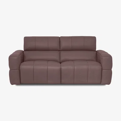 Furniture Village Cube Leather 3 Seater Power Recliner Sofa with Power Headrests