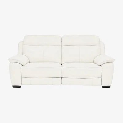 Furniture Village Starlight Express 3 Seater BV Leather Recliner Sofa with Power Headrests - BV Star White