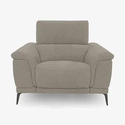 Furniture Village Lecce Fabric Power Recliner Chair with Power Headrest - Light Khaki