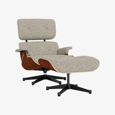 Heal's Vitra Eames Lounge Chair & Ottoman Santos Pal New Dims Cream D Brown Polished 04 Glides