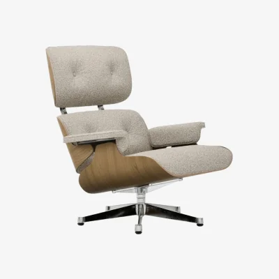 Heal's Vitra Eames Lounge Chair Chestnut Natural Classic Calma 10 Dark Grey Polished/Black Base 04