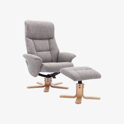 Knees Marseille Swivel Recliner & Footstool - Fossil/Natural