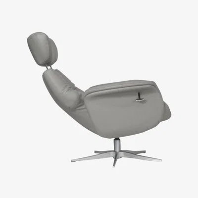 Knees Panama Swivel Recliner & Footstool - Husky/Black