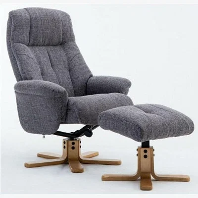 Knees Dubai Swivel Recliner Chair and Footstool - Lisbon Grey