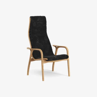 Nordic Nest Swedese Lamino armchair Sheepskin black-oiled oak