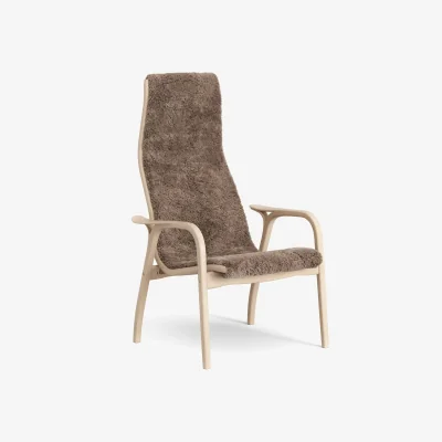 Nordic Nest Swedese Lamino armchair Sheepskin Sahara-lacquered beech