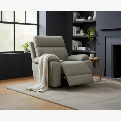 Oak&More Cooper Taupe Grey Fabric Recliner Armchair