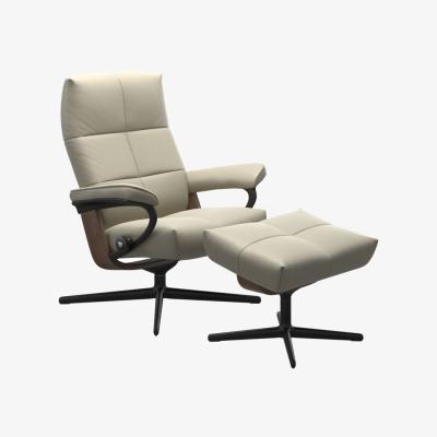 Downtown Stressless David Chair With Cross Base - Small - Cori Leather