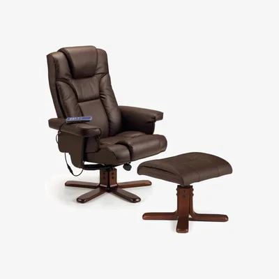 Downtown Julian Bowen Malmo Massage Recliner and Stool - Brown
