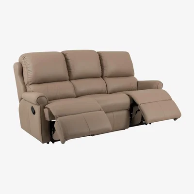 Downtown G Plan Lingfield 3 Seater Leather Recliner Sofa - Double Manual Recliners - Leather Grade P