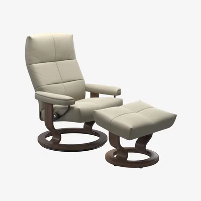 Downtown Stressless David Chair With Classic Base - Small - Fabric