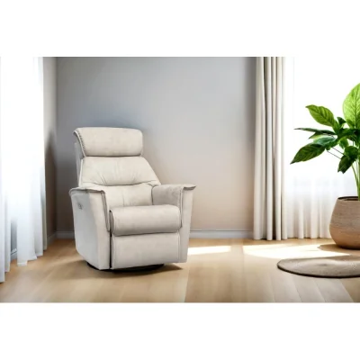 Downtown G Plan Solna Swivel Glider Power Recliner Chair in Fabric - Grade W - Power with Headrest and Lumbar - Without Heated Seats