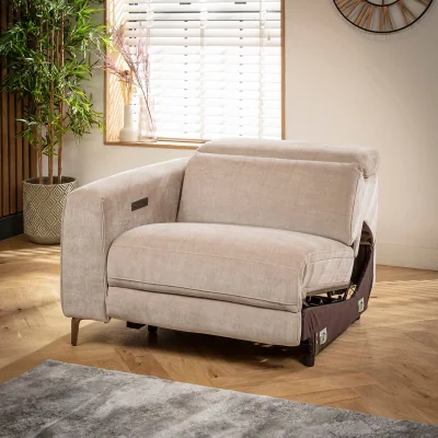 Quatropi Florance Left-Hand Armed Recliner Sofa Module Grey Fabric 105x105cm