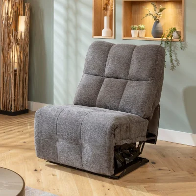 Quatropi Luca Armless Middle Recliner Sofa Module Charcoal Chenille 80x100cm