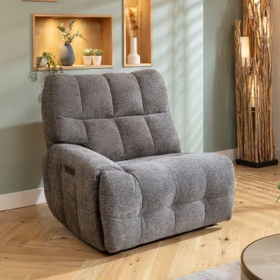 Quatropi Luca Left-Hand Armed Recliner Sofa Module Charcoal Chenille 105x100cm