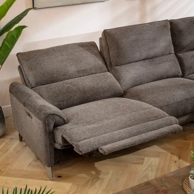 Quatropi Merlin Left-Hand Powered Recliner Sofa Section Charcoal 95x90cm