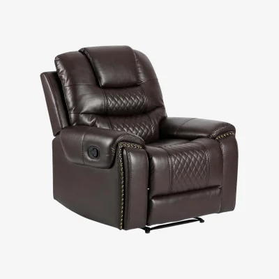 The Range Faux Leather Brown Manual Recliner Chair RAVENNA - Brown