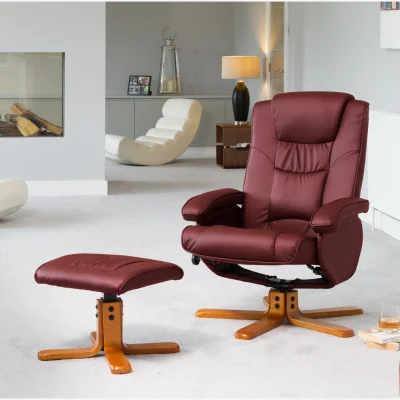 The Range Severn Swivel Recliner with Massage and Heat - Red