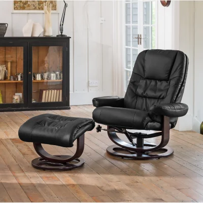 The Range Burdell Swivel Recliner - Black