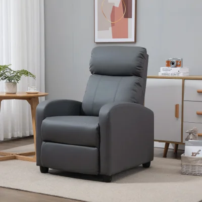 The Range HOMCOM Recliner Sofa Chair PU Leather Massage Armcair - Grey