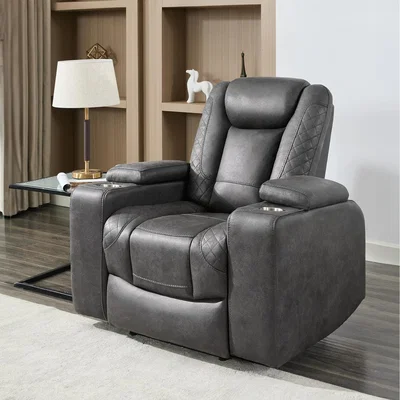The Range Ashton 1 Seater Fabric Auto Recliner Chair - Grey