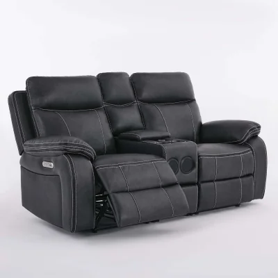 The Range Vinson Electric Recliner Sofa with Speakers  - Charcoal