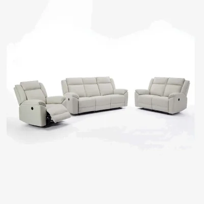 The Range Skye 1,2,3 Linen Electric Recliner Sofa Set  - Beige