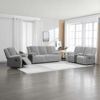 The Range Verona 3,2,1 Jumbo Cord Manual Recliner Sofa Set - Grey