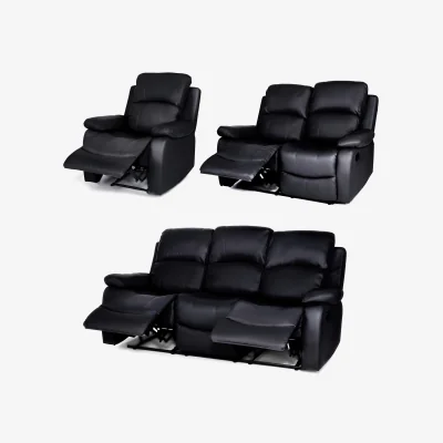 The Range Manual Recliner Sofa - Black / 6