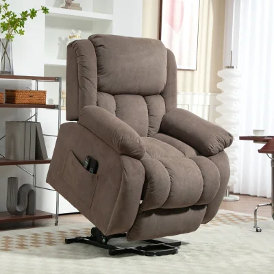 The Range HOMCOM Power Lift Recliner Chair Reclining Chair with Massage Light - Tan
