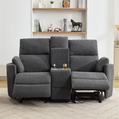 The Range Powell 2 Seat Rocker Recliner Sofa with Centre Console - Dark Grey