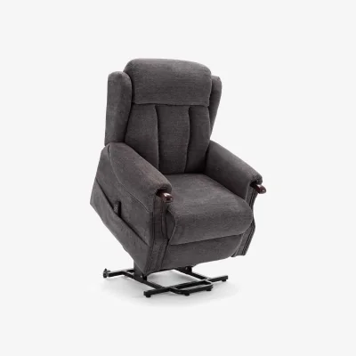 The Range Halton Dual Motor Electric Rise Recliner Fabric Armchair - Charcoal