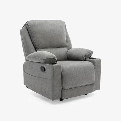 The Range Sydney Fabric Manual Recliner Sofa  - Grey / 1
