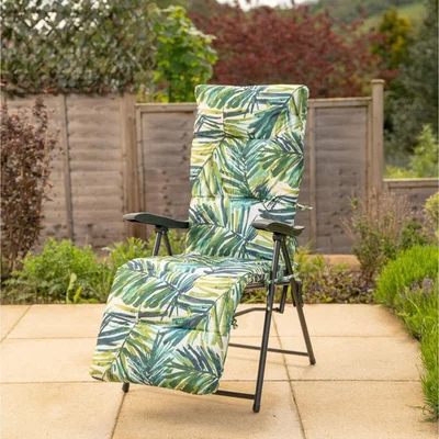The Range Leaf Pattern Recliner Lounger Chair - Green / 1