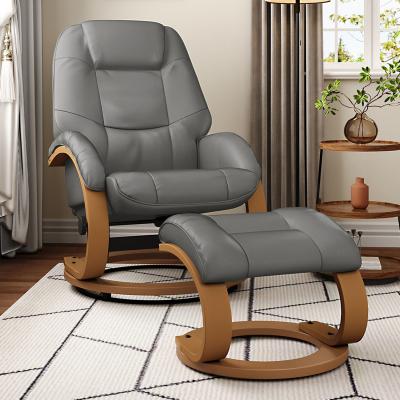 The Range Recliner Executive Chair with Footstool - Grey