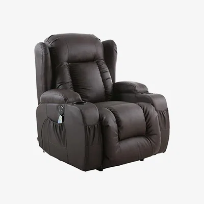 The Range Caesar Electric Leather Auto Recliner  - Brown